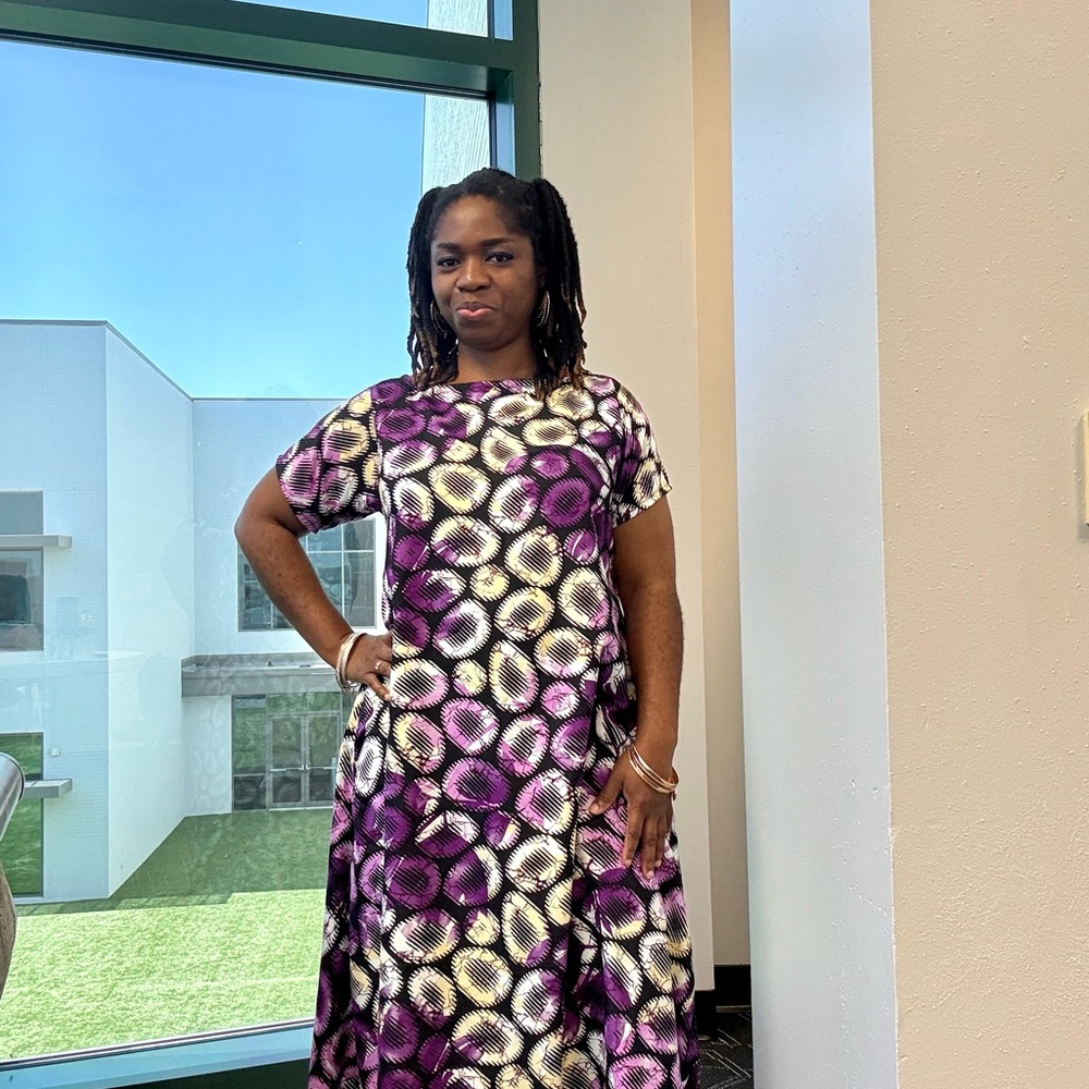 Elegant Purple Patterned Dress